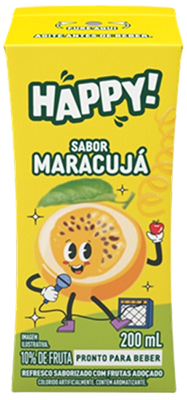REFRESCO HAPPY 200ML MARACUJA E MACA ADOCADO