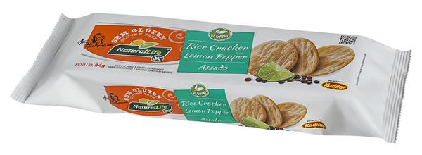 RICE CRACKER NATURAL LIFE 84G S/GLUTEN LEMON PEPPER