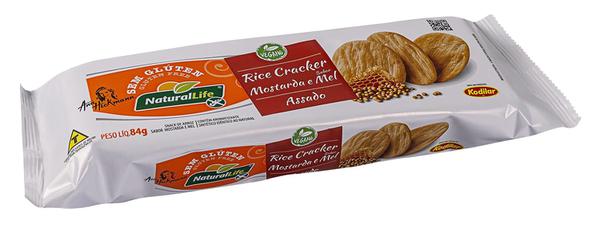 RICE CRACKER NATURAL LIFE 84G S/GLUTEN MOSTARDA E MEL