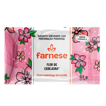 SABONETE BARRA HIDRATANTE FLOR DE CEREJEIRA FARNESE FLOW PACK 85G