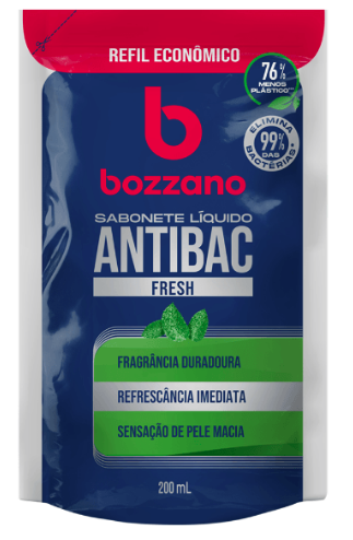SABONETE LIQUIDO BOZZANO 200ML ANTIBACTERIANO FRESH REFIL