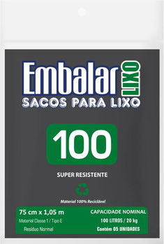 SACOS P/LIXO EMBALAR 100L C/5