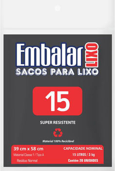 SACOS P/LIXO EMBALAR 15L C/20