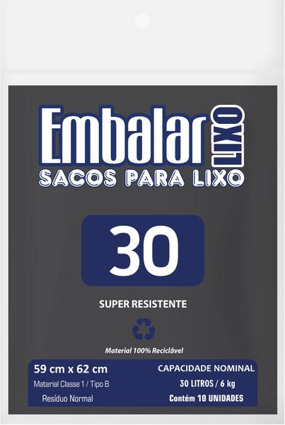 SACOS P/LIXO EMBALAR 30L C/10