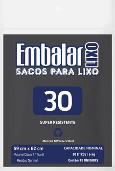 SACOS P/LIXO EMBALAR 30L C/10