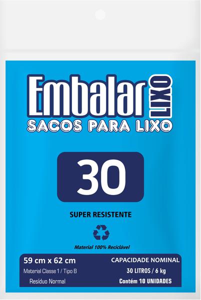 SACOS P/LIXO EMBALAR 30L C/30ROL AZ