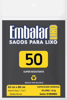 SACOS P/LIXO EMBALAR 50L C/10