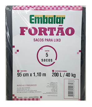 SACOS PARA LIXO EMBALAR FORTAO 200L C/05