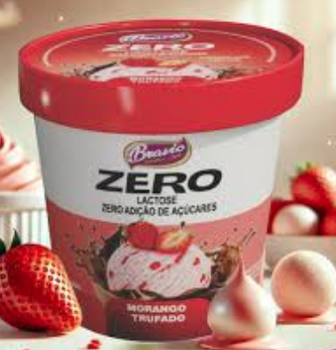 SORVETE BRAVIO ZERO 500G MORANGO TRUFADO