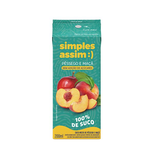 SUCO SIMPLES ASSIM 200ML PESSEGO E MACA
