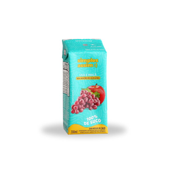 SUCO SIMPLES ASSIM 200ML UVA E MACA