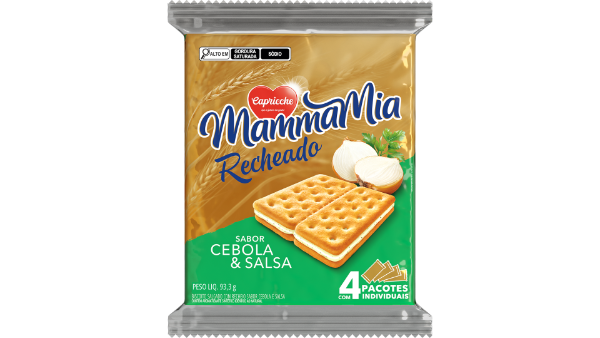 BISCOITO CAPRICCHE SALGADO RECHEADO SABOR CEBOLA E SALSA 93,3G