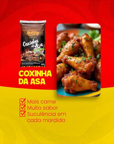 COXINHA DA ASA TEMPERADA CONGELADA AVIVIP 900G