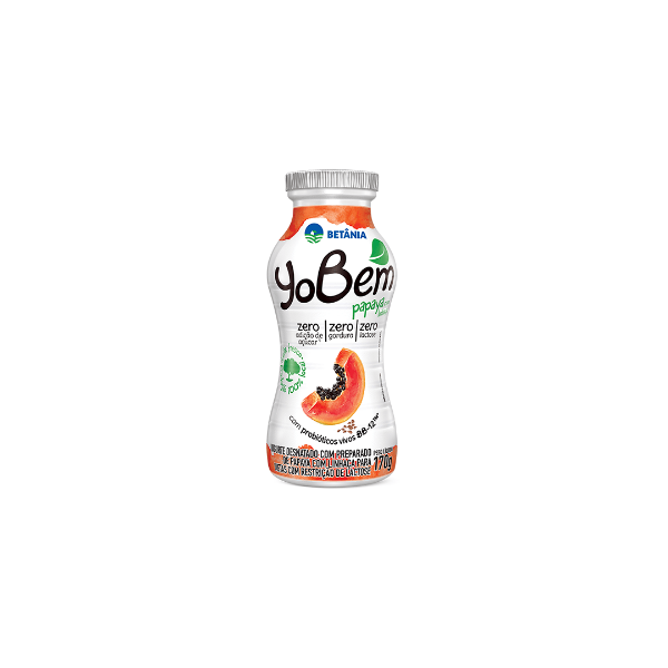 IOGURTE DESNATADO BETÂNIA YOBEM SABOR PAPAYA COM LINHAÇA 170G