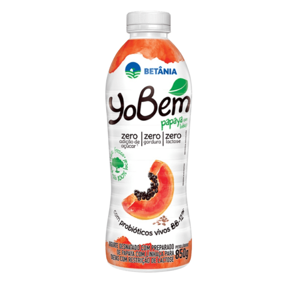 IOGURTE DESNATADO BETÂNIA YOBEM SABOR PAPAYA COM LINHAÇA 800G