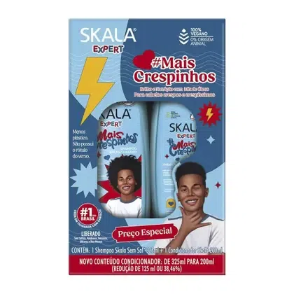 KIT SKALA SHAMPOO 325ML E CONDICIONADOR 200ML MAIS CRESPINHOS