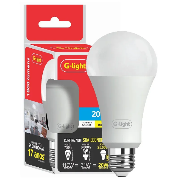 LÂMPADA G LIGHT LED A65 20W AUTOVOLT UND