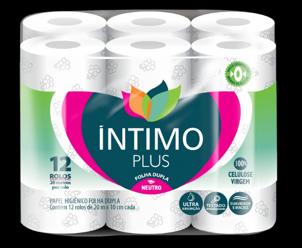 PAPEL HIGIÊNICO INTIMO PLUS FOLHA DUPLA 12X20METROS