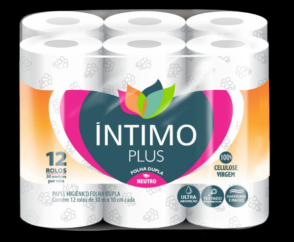 PAPEL HIGIÊNICO INTIMO PLUS FOLHA DUPLA 12X30METROS