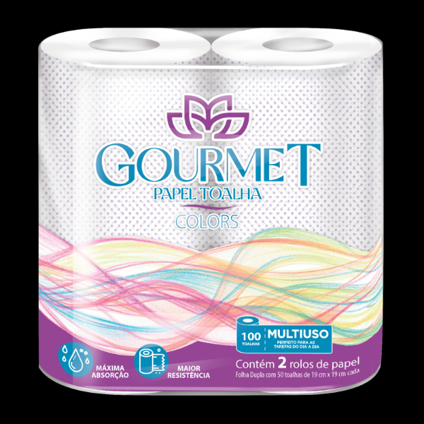 PAPEL TOALHA GOURMET COLORS 19X19 50 FOLHAS