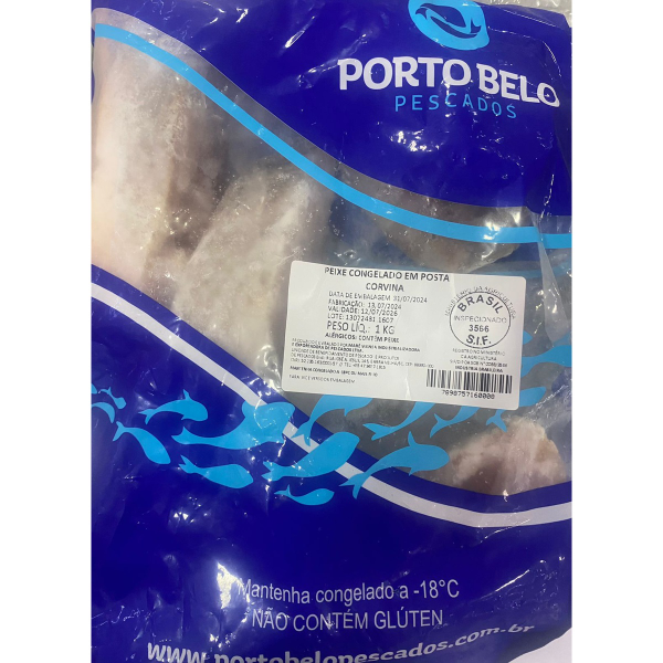 PEIXE CONGELADO EM POSTA CORVINA PORTO BELO 1KG