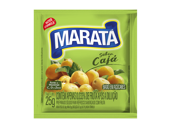 REFRESCO EM PÓ MARATÁ SABOR CAJÁ FAZ 1LT 25G