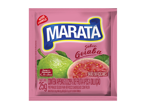 REFRESCO EM PÓ MARATÁ SABOR GOIABA FAZ 1LT 25G