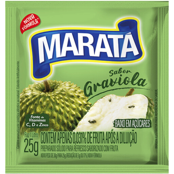 REFRESCO EM PÓ MARATÁ SABOR GRAVIOLA FAZ 1LT 25G