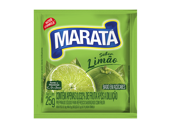 REFRESCO EM PÓ MARATÁ SABOR LIMÃO FAZ 1LT 25G