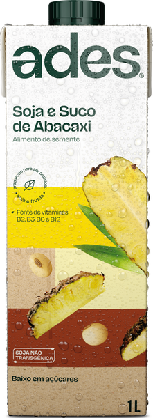 Bebida de Soja Gelado Ades 1Lt Abacaxi