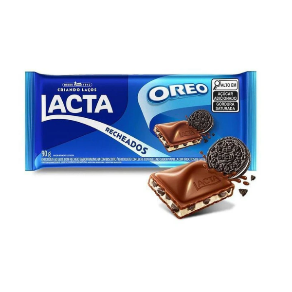 Chocolate ao Leite Rech Oreo Lacta 90g