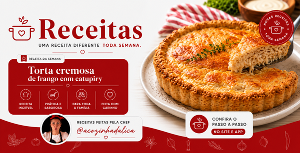Torta cremosa de frango com catupiry