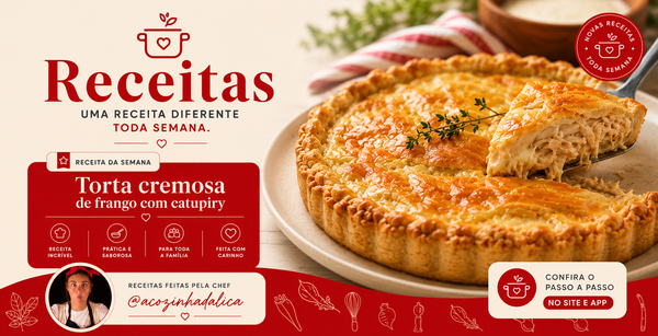 Torta cremosa de frango com catupiry