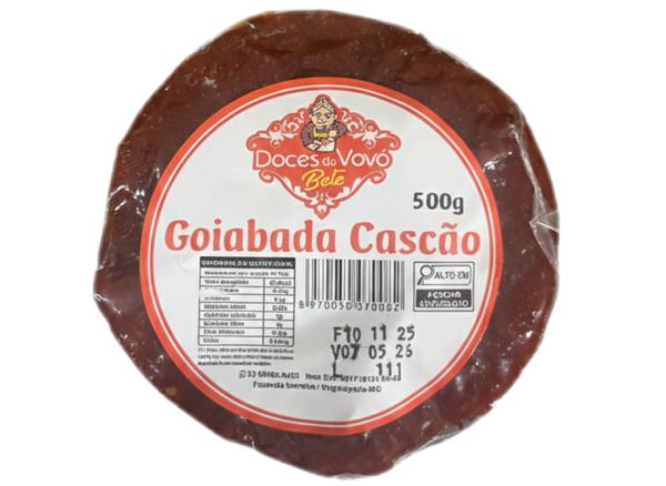 GOIABADA CASCAO DOCES DA VOVO BETE BARRA 500G