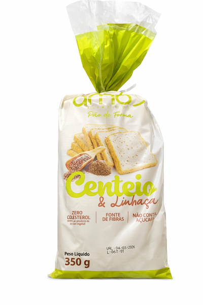 PAO DE FORMA CENTEIO E LINHACA AMA 350G
