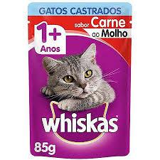 WHISKAS SACHE CASTRADO CARNE 85G