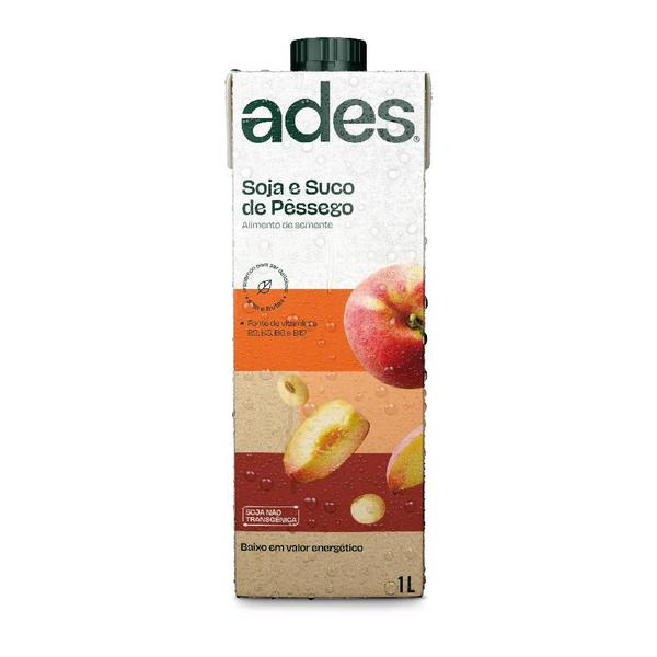 Alimento De Soja Pessego Ades 1 Lt