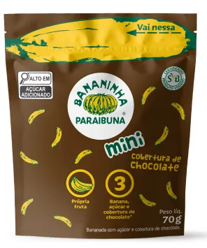 Bala Bananinha C/choco sache Paraibuna 70gr
