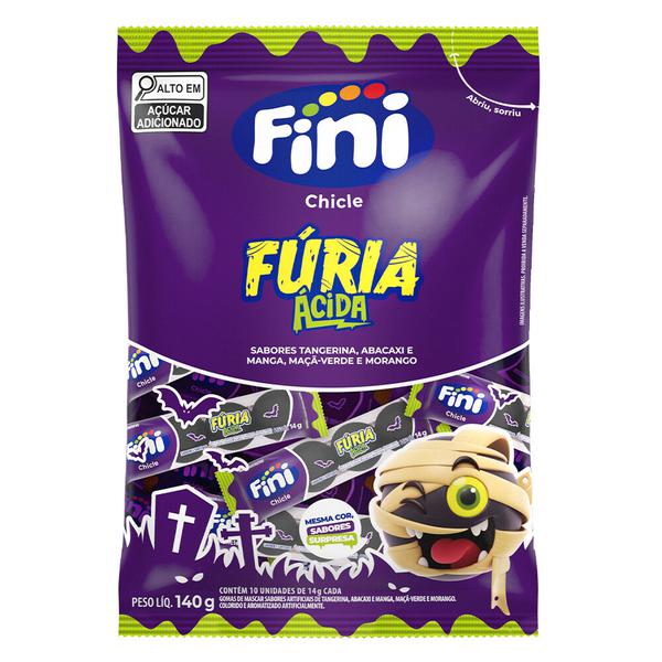 Bala Chicle Furia Acida Fini 140gr