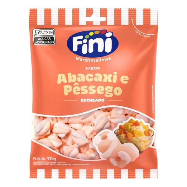Bala Marshmallow Abacaxi Pessego Fini 70gr