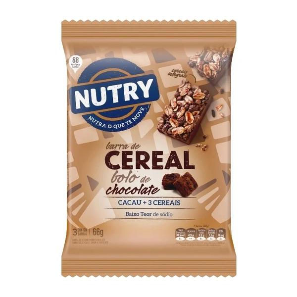 Barra Cereal bolo chocolate c/3 Nutry 66gr