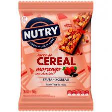 Barra Cereal Morango chocolate c/3 Nutry 66gr