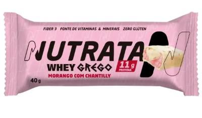 Barra Whey Grego Morango Nutrata 11gr