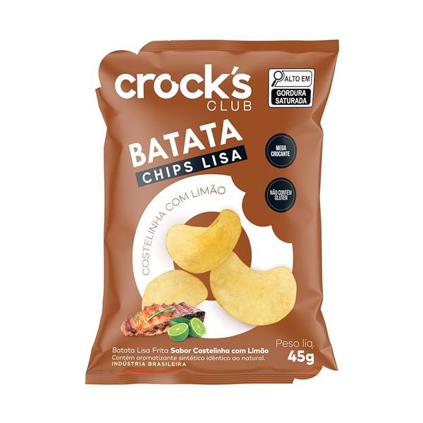 Batata Chips Costelinha C/ Limao 45gr Crocks