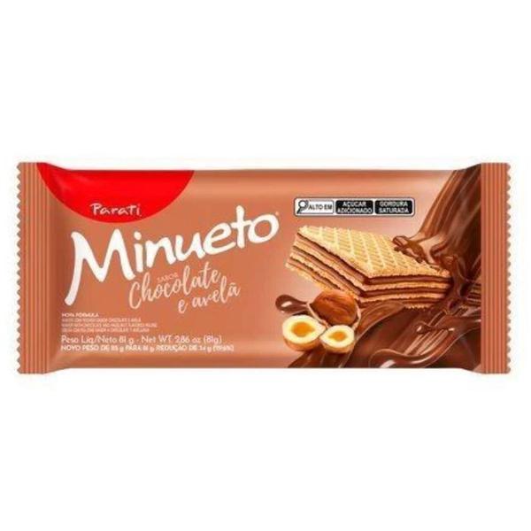 Biscoito Wafer Minueto avela 81gr