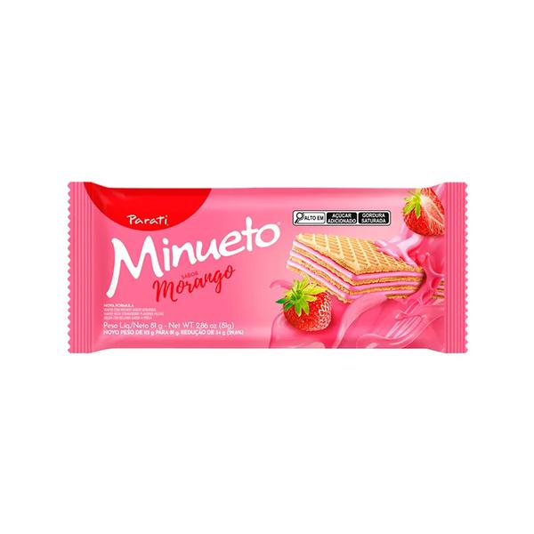 Biscoito Wafer Minueto morango 81gr