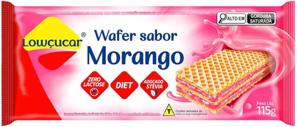 Biscoito Wafer Morango Zero Acu Lowcucar 115gr