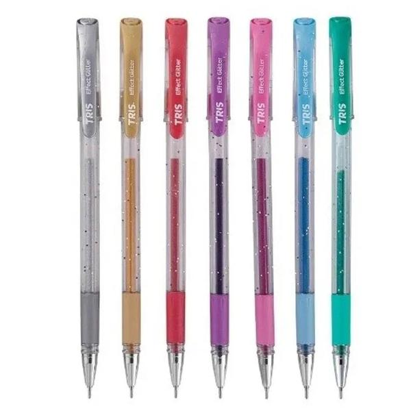 Caneta Tris  Effect Gliter cores