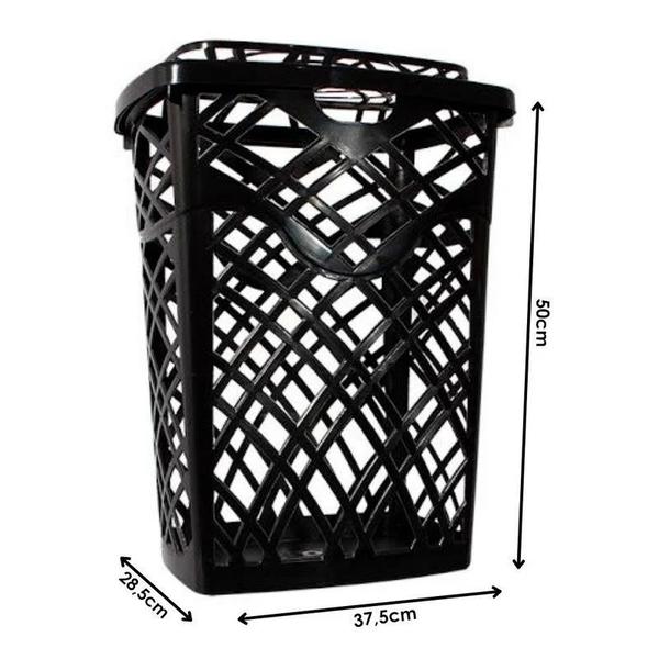 Cesto Telado Ret C/Tampa Preto 30 Lt