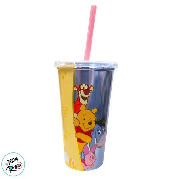 Copo Refri Pooh C/Canudo 500 Ml